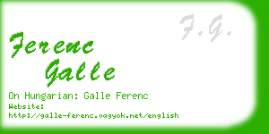 ferenc galle business card
